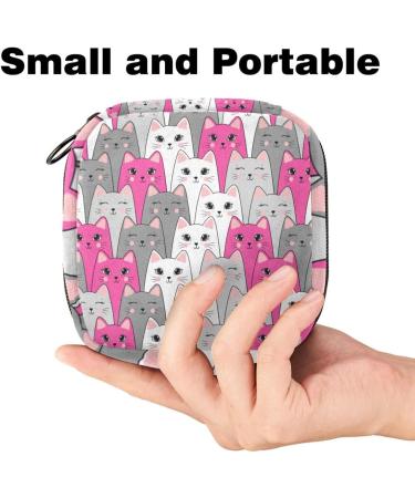Sweet Cat Storage Bag for Women | Large Menstrual Cup & Bandage Bags with Zipper | Multi-Colored Period Inserts & Tampons | Stylish & Functional - Buy Online on GoSupps.com
