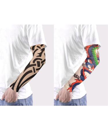 BULEFSEA Temporary Tattoo Sleeves - 10 Piece Kit for Men and Women | Fake Sunscreen Designs - Buy Online on GoSupps.com