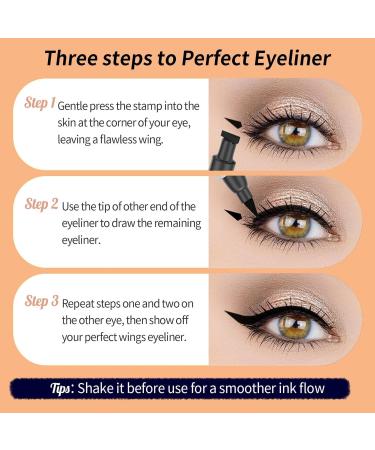  Dous Waterproof Eyeliner Stamp Double-Ended Winged Eyeliner Stamps for a Perfect Wing | Triangle Stamp Eyeliner Long-Lasting Waterproof Smudge-Proof Liquid Eyeliner - Buy Online on GoSupps.com