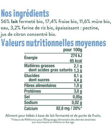 GOOD GO T - Brewed With Cow Milk - Baby Dessert - From 6 Months - Strawberry Blackberry - No Added Sugars* - Portable Format - 10x90g - Buy Online on GoSupps.com