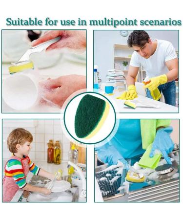 Fattoz 1 Dish Wand 7 Refill Replacement Sponge Heads Wand Clean Scrub Sponges for Kitchen Sink Bathroom Utensils - Buy Online on GoSupps.com