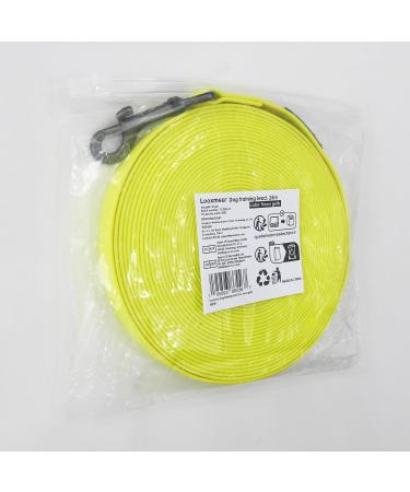 Looxmeer Durable Dog Tow Lines - 3m to 30m Leashes with Hand Loop & D Carabiner - Tear-Resistant Training Line in Neon Yellow - Buy Online on GoSupps.com