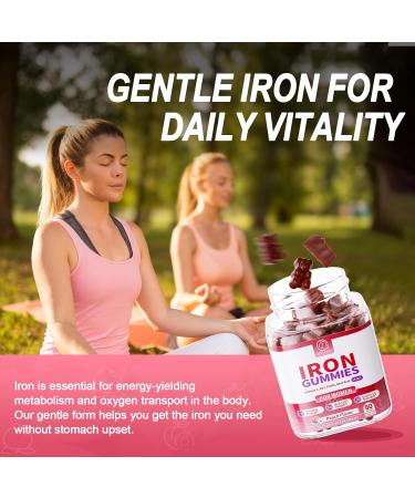 Iron Gummies for Women - Heme Iron for Max Absorption & Gentle on Stomach 10-in-1 with Vitamin C B12 Folate Supports Energy Focus & Red Blood* Cell* Wellness Peach Flavor 60 Counts (2 Pack) 60 Count (Pack of 2) - Buy Online on GoSupps.com