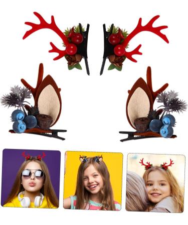 Didiseaon 6 Pairs Christmas Antler Hair Clip Christmas Hair Barrettes Christmas Party Hairpins Deer Antler Hair Pin Christmas Barrettes Antler Horn Hairpins Girl Child Metal The Photo - Buy Online on GoSupps.com