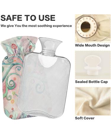 Naanle 2L Hot Water Bottle with Lid | Flower Tree of Life Design | Pain Relief & Warmth for Back Hands Feet & Neck Therapy - Buy Online on GoSupps.com