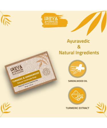 Buy Vegan Turmeric Sandal Soap Bar - 4oz Handmade Moisturizing Soap - Natural Skincare from India - Buy Online on GoSupps.com