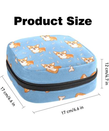 Buy Portable Women's Binding-Storage Bags | Menstrual Cup & Pad Pockets | Cute Corgi Pattern | Perfect for Teens & First Period | International Shipping Available - Buy Online on GoSupps.com