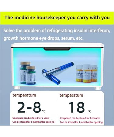 Medical Refrigerator Portable Insulin Cooler Case with Carryy Bag 13600MAH Battery Capacity 0-18 C Intelligent Temperature Control 3.6 * 3.7 * 8.2'' Mini Refrigera Case - Buy Online on GoSupps.com