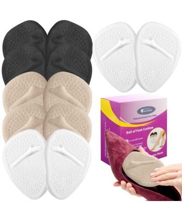 Metatarsal Pads Ball of Foot Cushions for Women, 6 Pairs Forefoot Pads Gel Foot Cushion Pads Professional Reusable All Day Pain Relief Comfort Metatarsal Pad Shoe Inserts 1 6 Pair (Pack of 1)