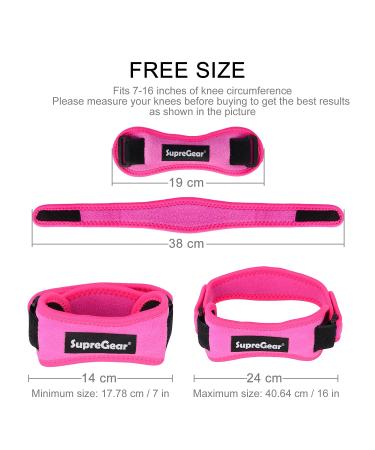 Supregear Patellar Tendon Stabilizer (2 Pack) - Adjustable Knee Support Strap for Running Hiking Soccer Basketball & More | Pink Knee Brace - Buy Online on GoSupps.com