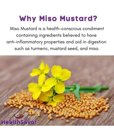 HealthSavor Organic Miso Mustard 1.0oz, Vegan, Soy-Free, No Sugar, No MSG - Umami Mustard with Chickpea Miso, Yellow - Pack of 1 - Buy Online on GoSupps.com