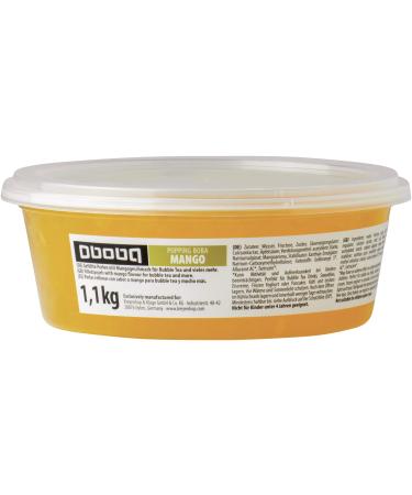Oboba Popping Boba filled fruit pearls for bubble tea with mango flavour 1 x 1.1 kg