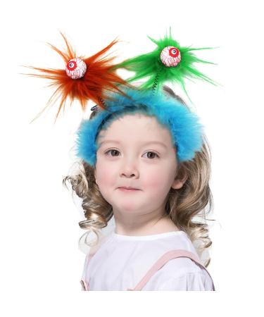 Halloween Horror Eye Hairband - Eyeball Headband Horror Big Eye Ball Hair Hoop | Eyeball Creative Headband for Masquerade Role Stage Performance Green Orange One Size