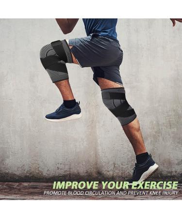 Ruilala Adjustable Knee Brace - Anti-Slip Compression Sleeve for Meniscus Tear, Arthritis, Tendinitis - Large Black - Buy Online on GoSupps.com