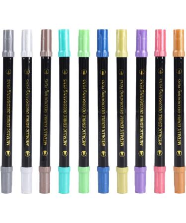 Food Decorating Pens Edible Marker Double Sided Pens Fade-Resistant Easily Decorate Desserts Fondant Cake Cookie Double Sided Edible Food Coloring Marker Gold - Buy Online on GoSupps.com