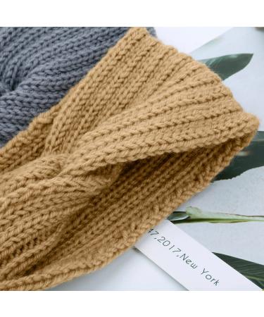 4 Pieces Ladies Winter Knitted Headbands - Crochet Elastic Ear Warmers Hair Accessories - Buy Online on GoSupps.com