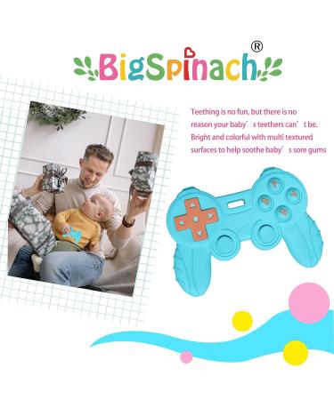 BigSpinach Baby Game Controller Teether Toy - Silicone Teething Toy for Gamer Parents & Kids - Cool Gaming Stuff (Blue+Black) - Buy Online on GoSupps.com
