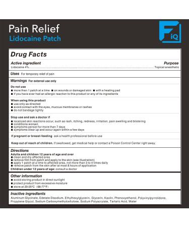 FORTHiQ 4% Lidocaine Pain Relief Patches 32 Count Maximum Strength for Back Neck Shoulder Knee & Joint Discomfort - Buy Online on GoSupps.com