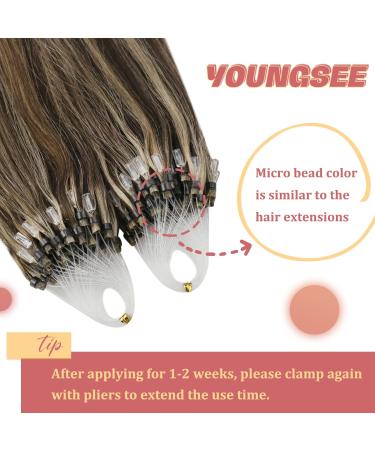 Youngsee Microring Extensions Real Hair 60cm - Brown to Blonde Loop Hair Extensions (P4/26 & P4/27) - 50g Quality Microring Hair Solutions - Buy Online on GoSupps.com