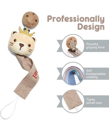 Personalized Dummy Clip for Baby | Custom Name Soother Pacifier Holder Set | BPA-Free | Unisex Newborn Gift | Bear Design - Buy Online on GoSupps.com