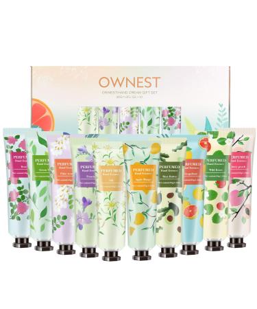 Ownest 10 Pack Fruits Extract Fragrance Hand Cream Moisturizing Hand Care Cream Travel Gift Set For Men And Women-30ml - Buy Online on GoSupps.com