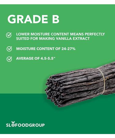 Slofoodgroup Madagascar Vanilla Beans - Extract Grade B Bourbon Vanilla Planifolia - 35 Count for Cooking, Baking, and Extract - Buy Online on GoSupps.com