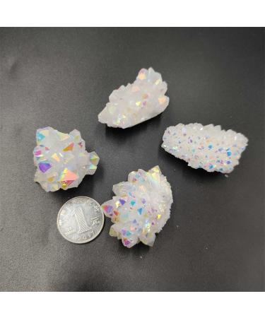 Crystal Rough Natural White Angel Aura Quartz Electroplating White Crystal Cluster Colorful Point Geode Enegry Crystals Decor (Size : 30g) - Buy Online on GoSupps.com