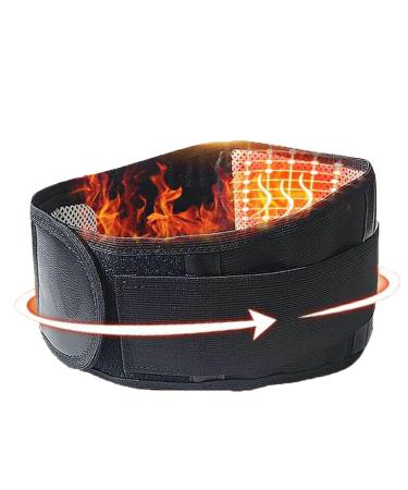 Self-heating back support for men women band Double compression pain relief lumbar support back support belt magnett therapy waist support belt (color: black size: XL (75-90kg)) XL (75-90kg) black