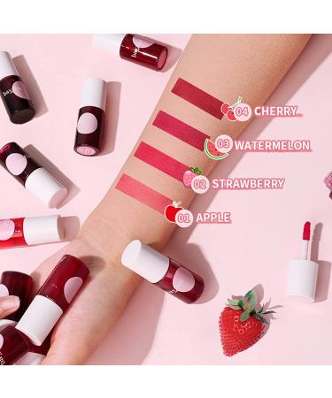 Lip Stain Tint Set Mini Liquid Lipstick for Cheeks and Eyes, All Day Wear, Hydrating Formula, Easy Application, Shimmery Finish - 7ml/0.25oz (#01 #02) - Buy Online on GoSupps.com