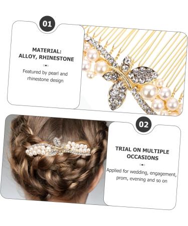 Angoily Alloy Rhinestone Hair Comb Hair Clip Rhinestone Bobby Pins Tiara Bride Hair Accessories Gold Bow Tie Hair Accessories for Wedding Bridal Hair Comb Rhinestone Hair Accessories Pearl - Buy Online on GoSupps.com