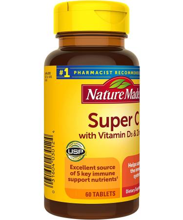 Nature Made Super C with Vitamin D3 and Zinc Dietary Supplement - Immune Support - 60 Tablets - Buy Online on GoSupps.com