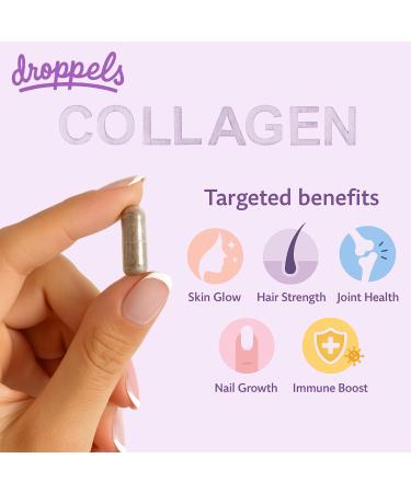 Droppels Collagen Capsules Advanced Collagen + Biotin + Keratin + Vitamin C Hair, Skin, Nails & Joints Support 60 Count Dietary Supplement - Buy Online on GoSupps.com