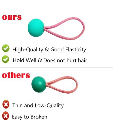 Zanwell 20pc Elastic Hair Ties with Balls Brightly Colored Marble Finish Hair Bands for Girls Bead Bubble Ponytail Holders No Damage Hair Accessories for Infants Toddlers Kids Teens - Buy Online on GoSupps.com