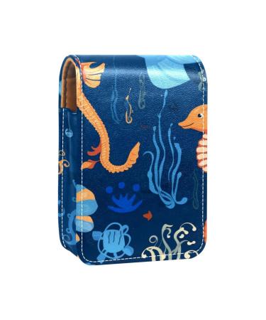 Travel Lipstick Organizer Case Lipstick Case Portable Makeup Bag With Mirror Fish Starfish Anchor Ocean F777g2heod