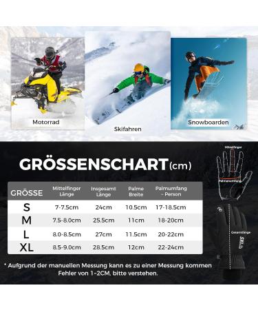 Zenuta Waterproof Ski Gloves for Men & Women - Warm Winter Gloves with 5-Finger Touchscreen & Bicycle Use - Perfect for Cold Weather Activities - Buy Online on GoSupps.com