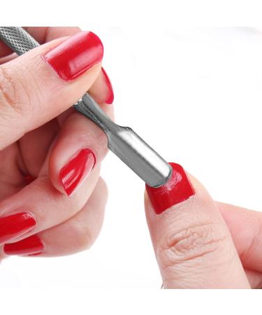 Stainless Steel Metal Nail Cuticle Pusher Scraper Polish Gel Remover Manicure - Buy Online on GoSupps.com