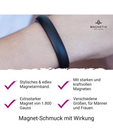 Magnetix Wellness Leather Magnetic Bracelet for Men - XL Black Magnet Jewelry with Stylish Closure - Buy Online on GoSupps.com