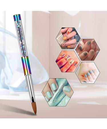 Shine Chance Size 8 Acrylic Nail Brush - 100% Real Kolinsky Art Brush for Acrylic Powder Application - Handmade Manicure Tool for Professional and Beginners - Buy Online on GoSupps.com