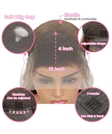 Highlight Ombre Lace Front Human Hair Wig 1B/30 Black Brown 24 Deep Wave Honey Blonde 180% Density - Buy Online on GoSupps.com