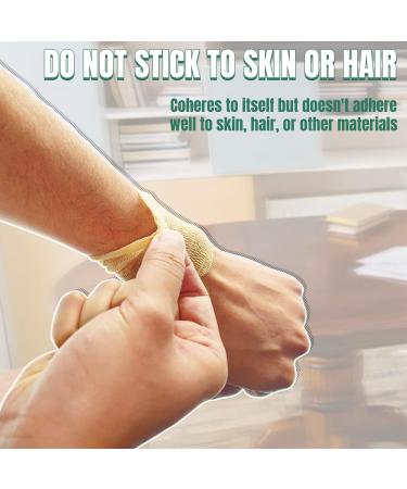 12 Pack Self Adhesive Bandage Wrap - 2x5 Yards Elastic Adhesive Bandages for Medical, Sports, Vet, Horse & Dog - Beige - Buy Online on GoSupps.com