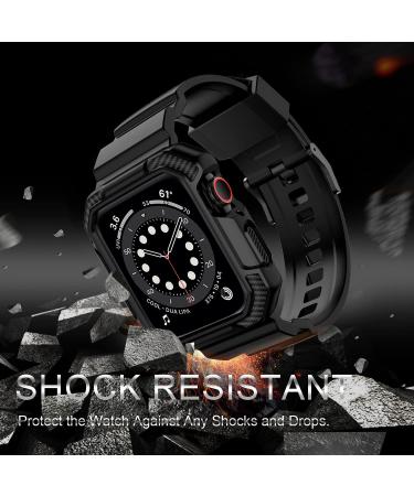 OROBAY Apple Watch Band 45mm/44mm/42mm with Shockproof Case - Matte Black Rugged Strap for iWatch SE Series 8/7/6/5/4/3/2/1 - Buy Online on GoSupps.com