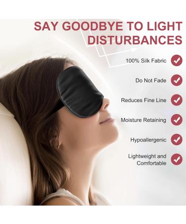 Premium 100% Real Mulberry Silk Sleep Eye Mask for Men & Women - Adjustable Blackout Blindfold | Perfect for Side Sleepers & Travel Gifts - Buy Online on GoSupps.com