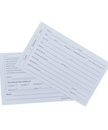Kennel Cards (5X8 Inches, 100 Pack) for kennels, Shelters, Veterinarians, vets and Groomers