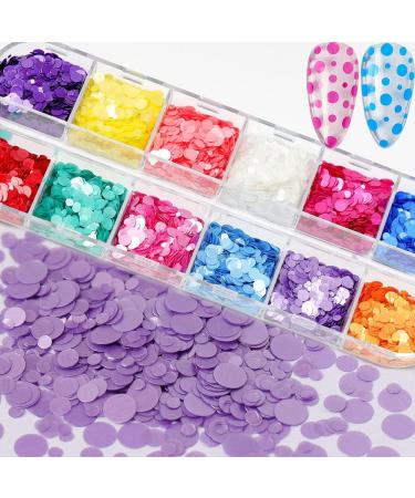 12 Colors Round Nail Glitter Sequins - 3D Holographic Flake Metallic Design for Women DIY Nails - Buy Online on GoSupps.com