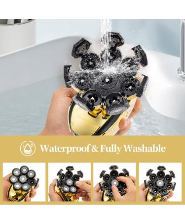 Buy Cordless 8D Electric Head Shaver for Bald Men - Rechargeable Multifunctional Shaving Kit with Nose Trimmer - International Shipping Available - Buy Online on GoSupps.com