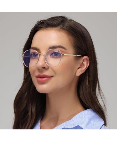 Buy Classic Round Metal Frame Retro Glasses - Flat Mirror Decorative Glasses with Clear Lenses - International Shipping - Buy Online on GoSupps.com
