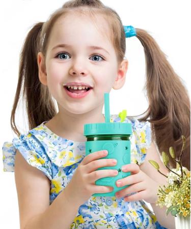 Pandaear 4-Pack Kids Drinking Cups with Straw - Toddler Mason Jar Sippy Cups (8.45 oz) for 6 Months and Up - Durable Fun Design for Children - Buy Online on GoSupps.com