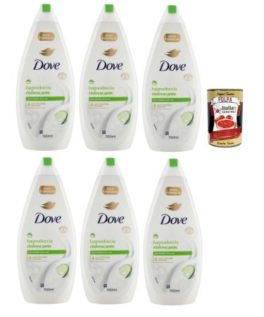 Italian Gourmet E.R. Dove Bagnodoccia Rinfrescante with Cucumbers and Green Tea Foaming Bath Foaming Baths 6 x 700 ml + Polpa Italian Gourmet 400 g
