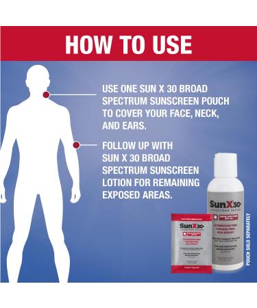 Sun X 30+ SPF Oil-Free Sunscreen Lotion (4oz) - Paraben-Free Oxybenzone-Free Broad Spectrum UVA/UVB Protection Water & Sweat Resistant - Buy Online for Fast International Shipping - Buy Online on GoSupps.com