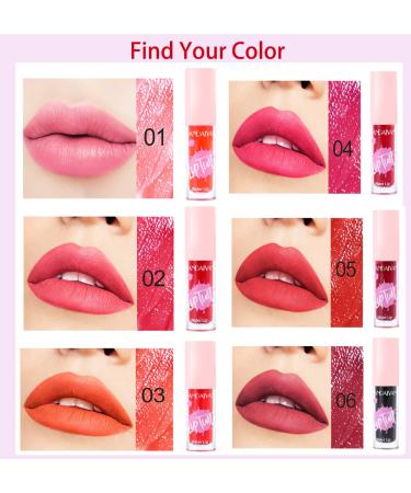 6 Colors Water Lip Tint Stain - Matte Velvet Liquid Lipstick & Cheek Tint | Long-Lasting, Waterproof Lip Gloss & Blusher Makeup (03) - Buy Online on GoSupps.com